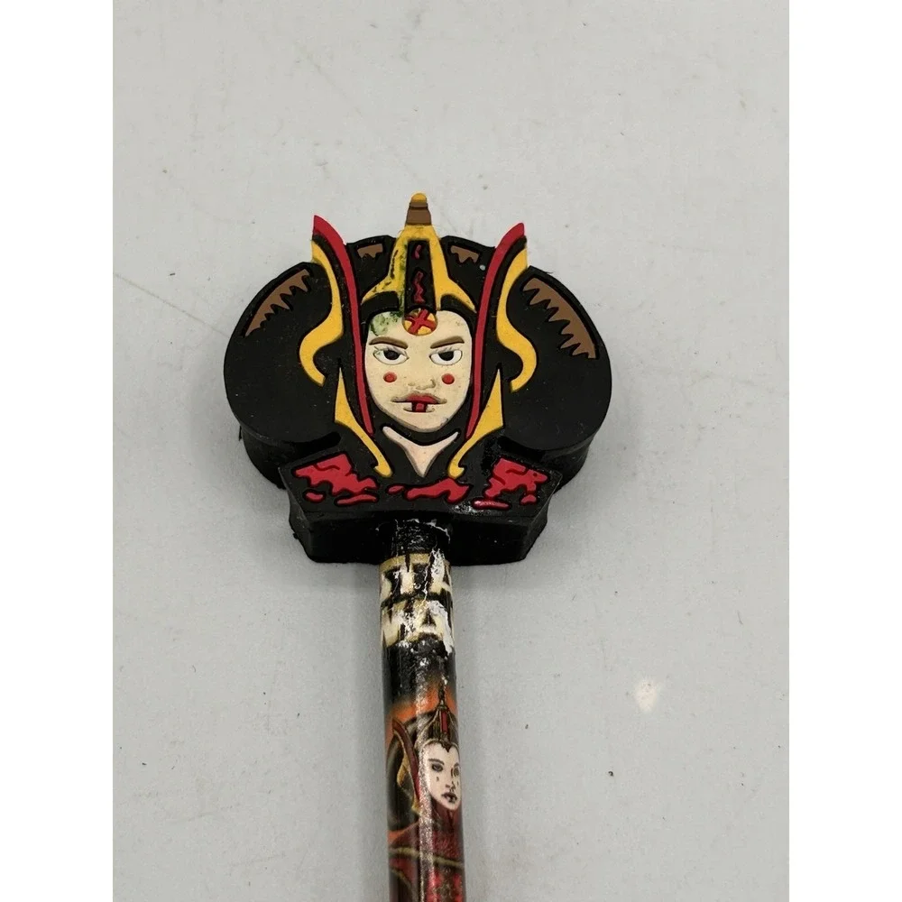 1999 Star Wars Episode 1 Office supplies Figure Eraser & 5 Pencils W/ Topper